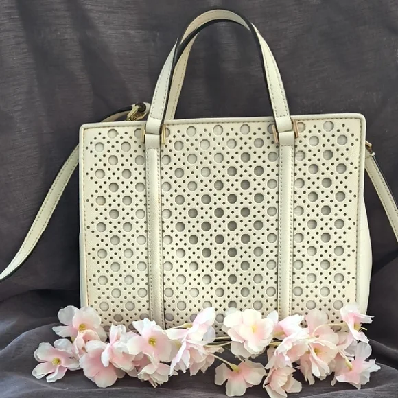 Kate Spade White Perforated Satchel/Crossbody - Picture 4 of 13
